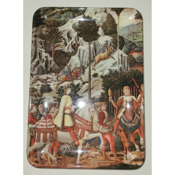 Vtg Melamine 4 Snack Trays Medieval Renaissance Florence Italy Designs 4" x 6" - Picture 7 of 8